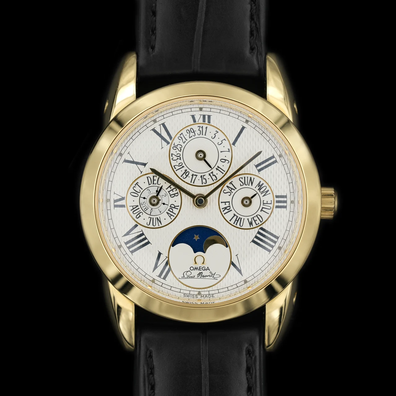 OMEGA Louis Brandt ref.175.0302 DeLuxe ll Perpetual Calendar 34 mm kol saati