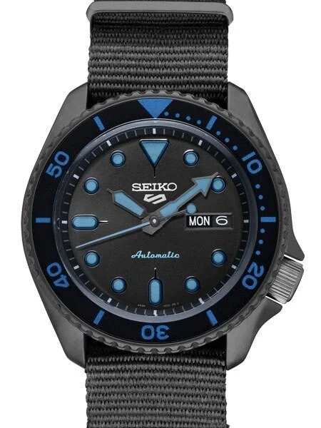 Seiko Sports 24-Jewel Automatic Watch with Black Dial and Black PVD Case #SRPD81 kol saati