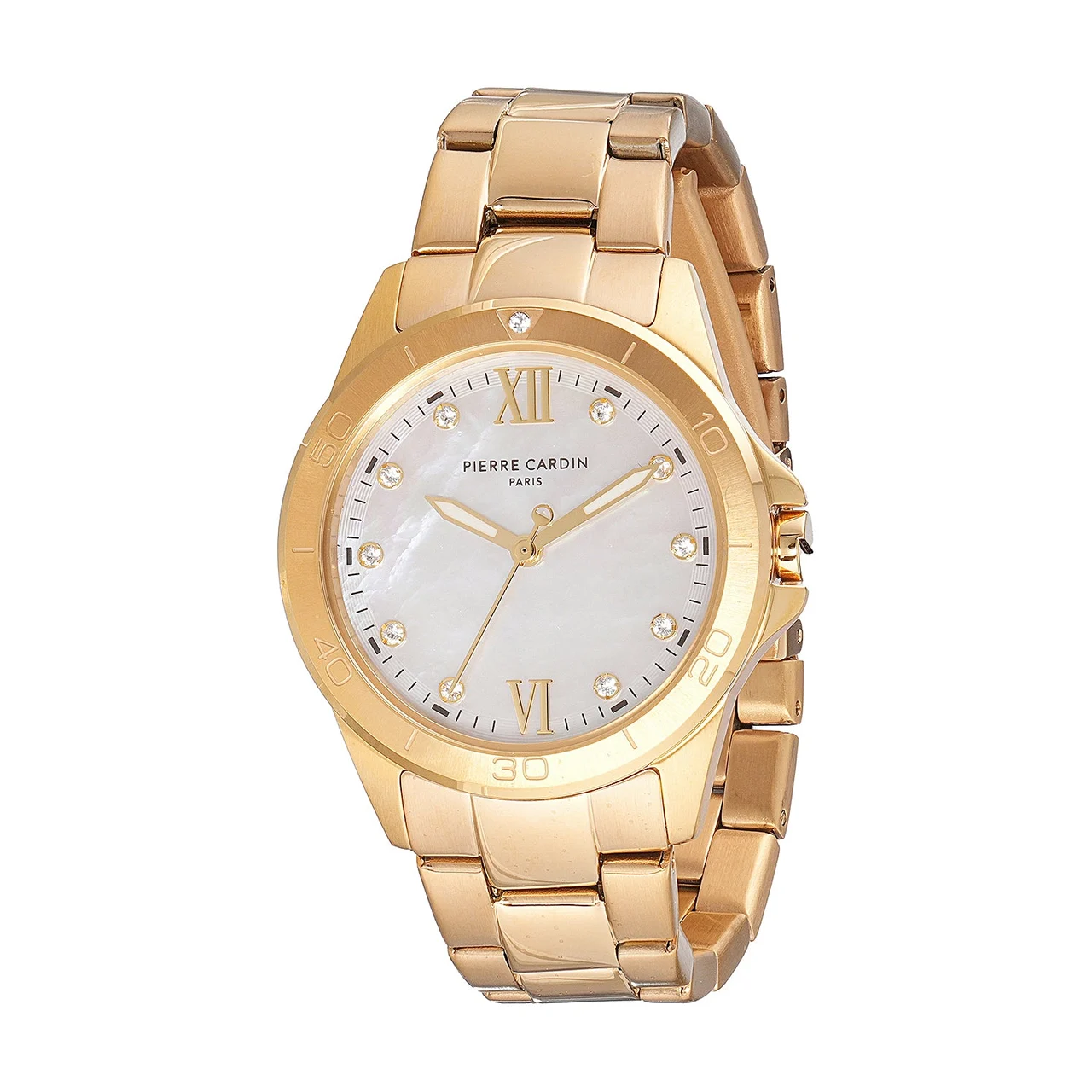 Observatoire Éclat ’ Watch - Gold Case with White Mother of Pearl Dial Look and Crystal Indexes CF.1009.MG.1 34 mm kol saati