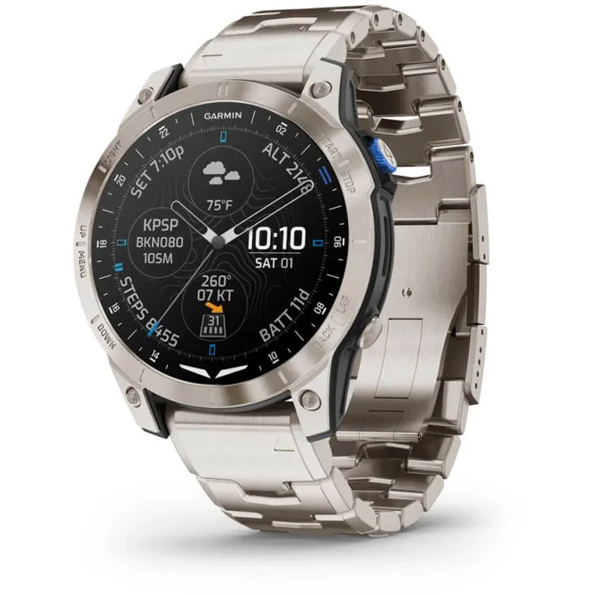 Garmin Mach 1 Aviator Smartwatch with Vented Titanium Bracelet 010-02582-50 kol saati