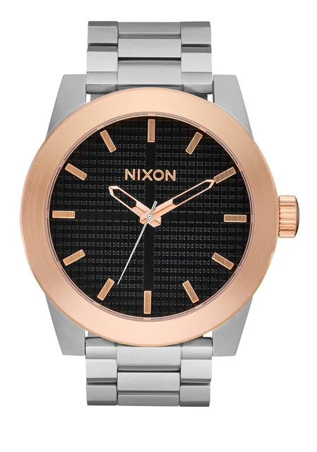 Nixon US Corporal Stainless Steel - Silver / Rose Gold / Black A346-5383-00 kol saati
