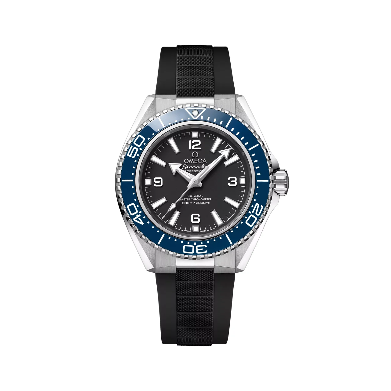 OMEGA Seamaster Planet Ocean 600M 42mm - Black and Blue on Rubber Strap O21732422101002 42 mm kol saati