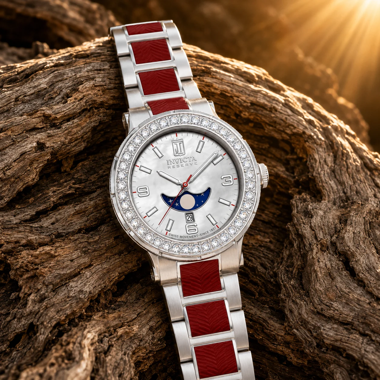Invicta Antheria 1.4 CT LG Diamond Watch - 36mm, Red, Steel (51349) 36 mm kol saati