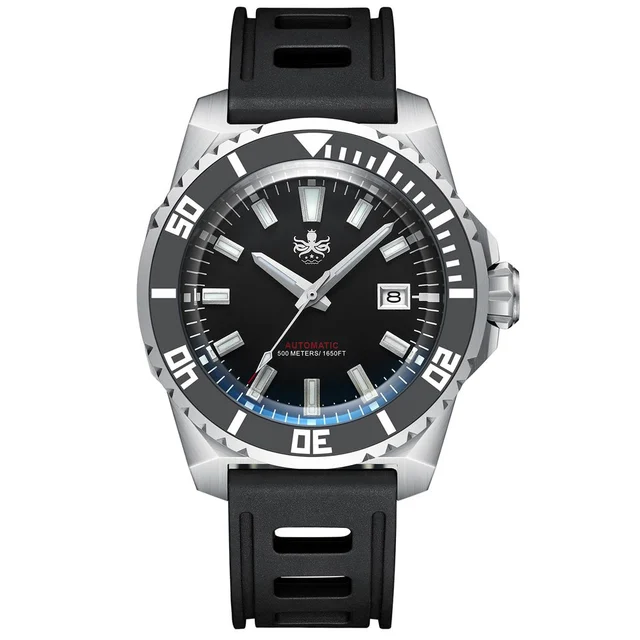 Phoibos Leviathan 500-Meter Automatic Dive Watch with Stainless Steel Case, AR Sapphire Cr