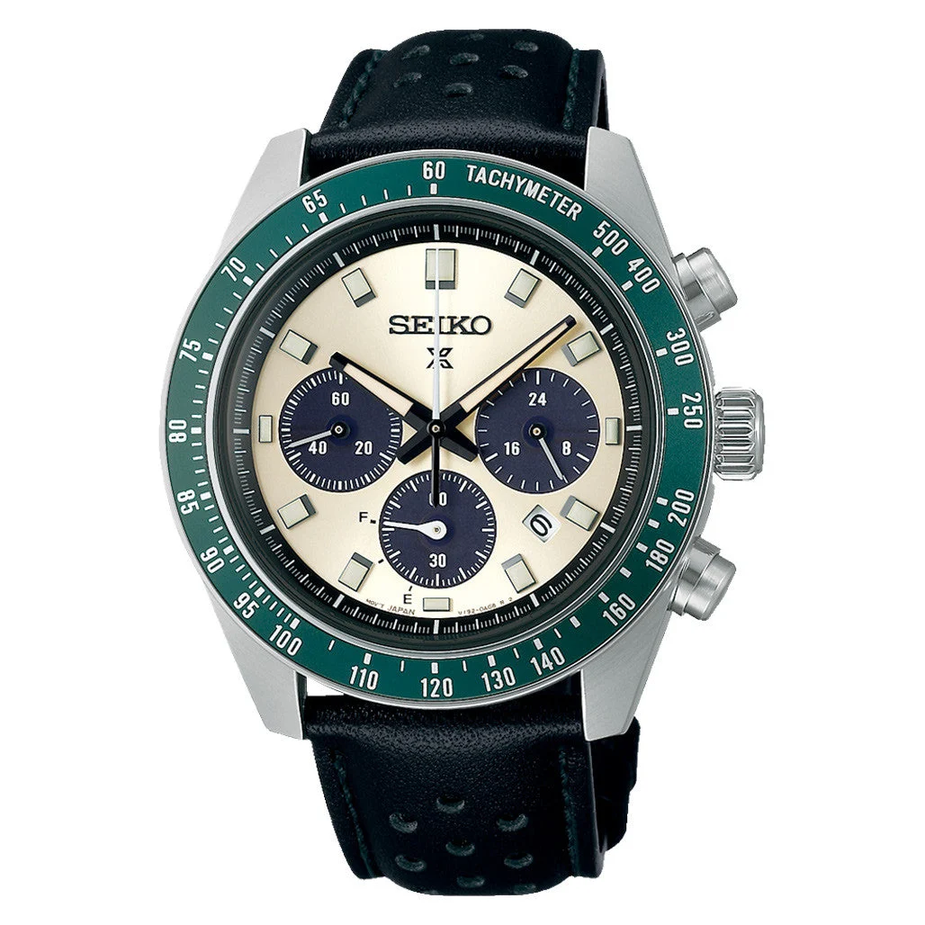 Seiko Prospex Speedtimer Solar Chronograph with Ivory Dial #SSC943 kol saati