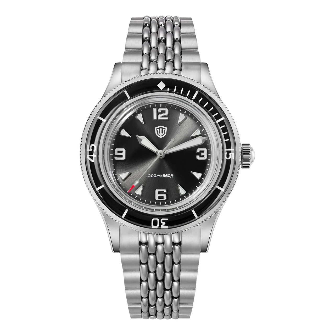 Watchdives Dive Watch WD50Q-VH31五十寻- 太阳纹蓝面-蓝色玻璃圈- 蓝宝镜 - 胶带 38 mm kol saati