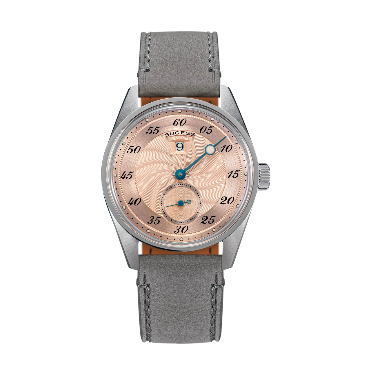 Sugess Automatic S451-1 Salmon Dial Jumping Hour One Pointer Stainl 38 mm kol saati