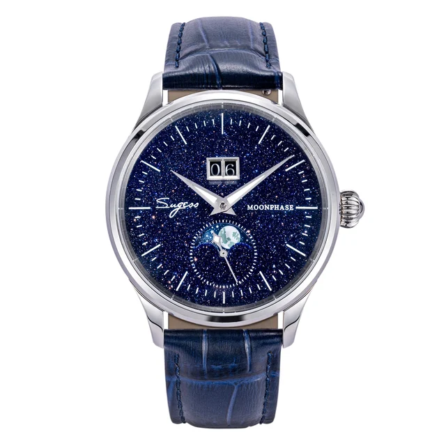 Sugess MoonPhase Master S401C Automatic Blue Gold Stone Star Dust Dial moonphase-master-s4