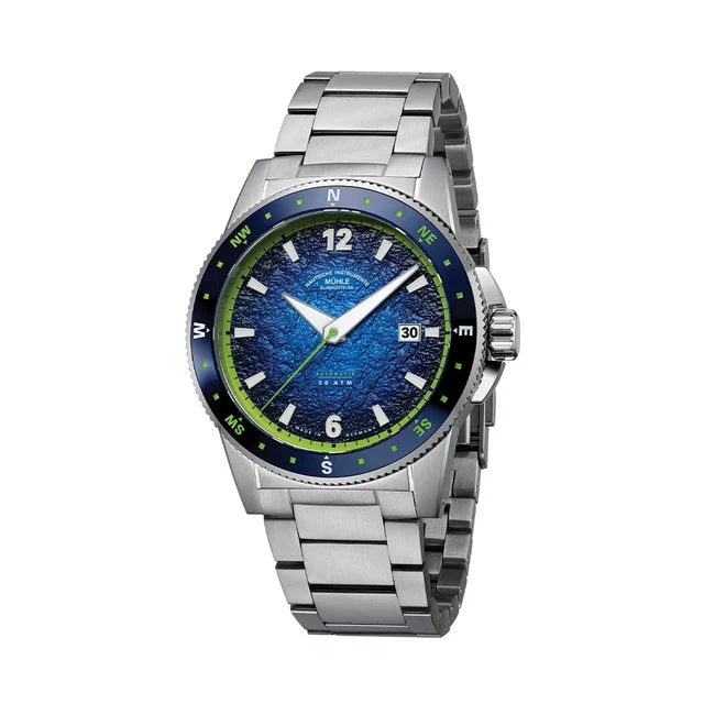 Muhle Glashutte Sportivo Compass Date 42.5mm - Blue on Bracelet M1-52-22-MB kol saati