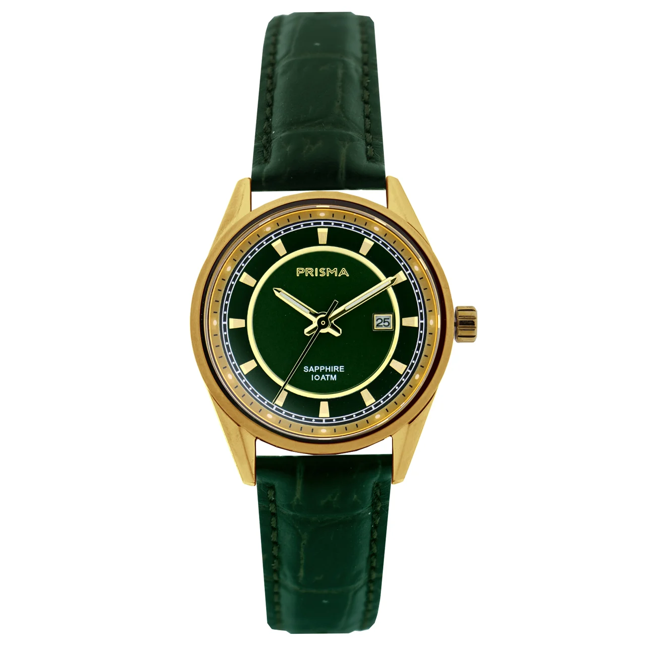 Prisma Decade Gold Women Watch Green Leather Prisma P.2048 Decade Gold Women Watch Green Leather 32 mm kol saati