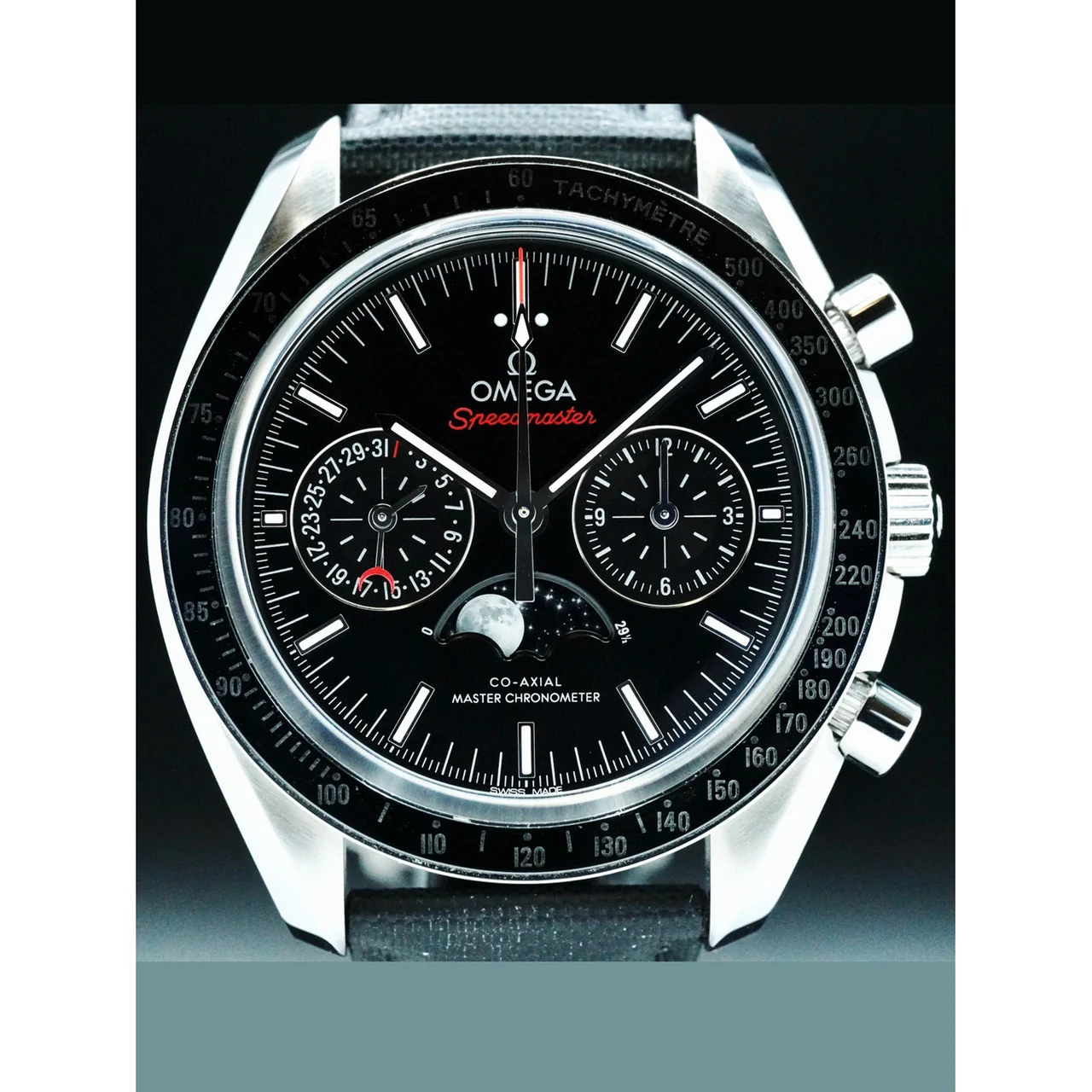 OMEGA Speedmaster Moonwatch Moonphase Black Dial 44.25mm 210000079175 kol saati