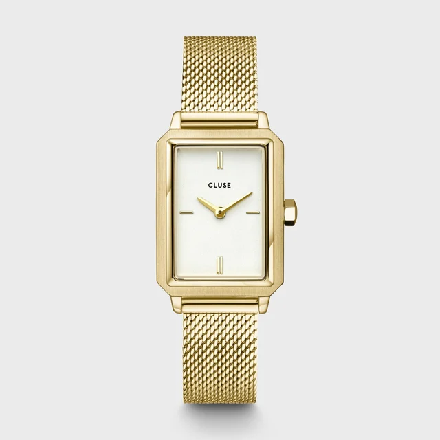 CLUSE Fluette Watch Mesh White, Gold Colour CW11508 kol saati