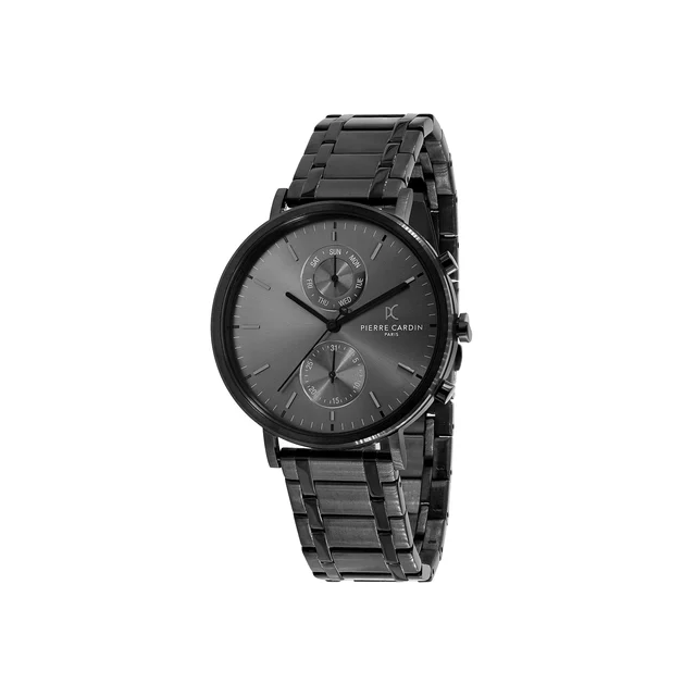 BONNE NOUVELLE MENS Bonne Nouvelle Multifunction all Black Watch with Black Metal Links St