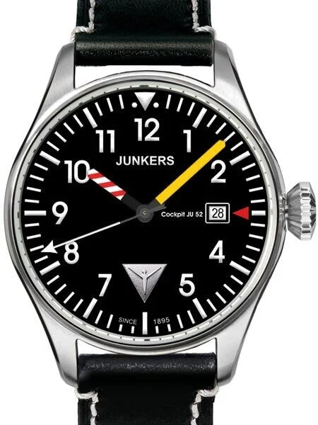 Junkers Cockpit JU52 Series Pilot Watch with Aviator Instrument Hands #6144-3 40 mm kol saati