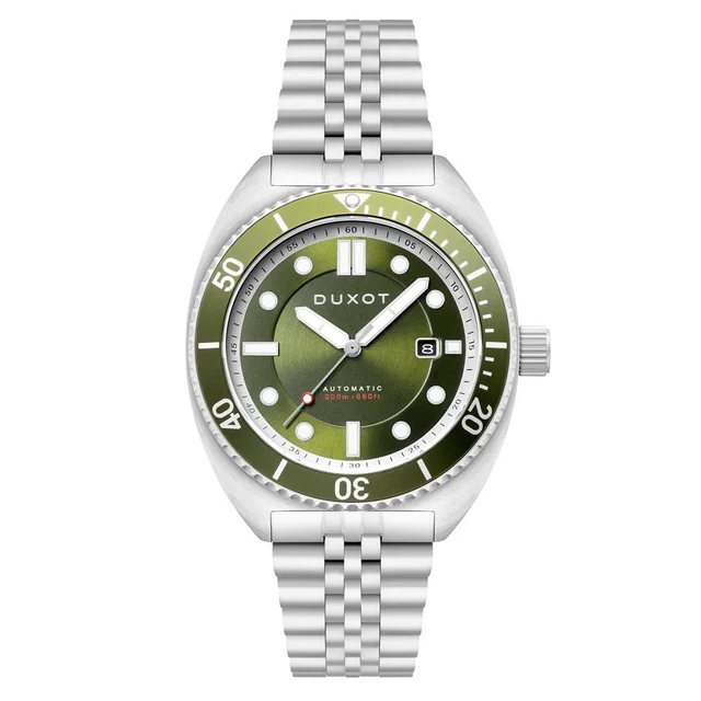Duxot Tortuga Automatic Dive Watch with Green Dial #DX-2026-22 kol saati