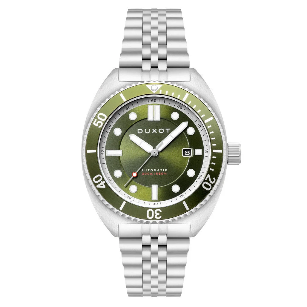 Duxot Tortuga Automatic Dive Watch with Green Dial #DX-2026-22 45 mm kol saati