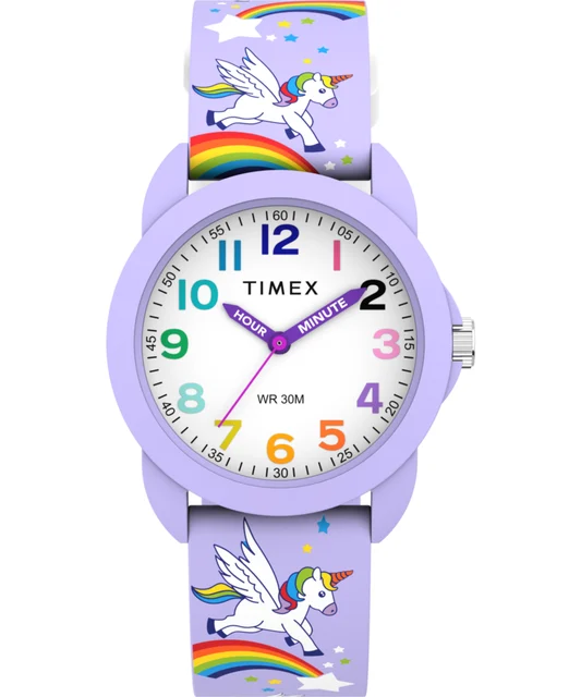 Timex Kids Time Teacher 30mm Silicone Strap Watch TW2Y59600 kol saati