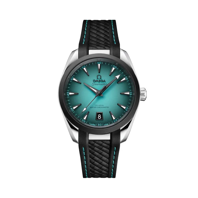 OMEGA Seamaster Aqua Terra 150M 38mm - Turquoise on Rubber Strap O22032382003001 kol saati