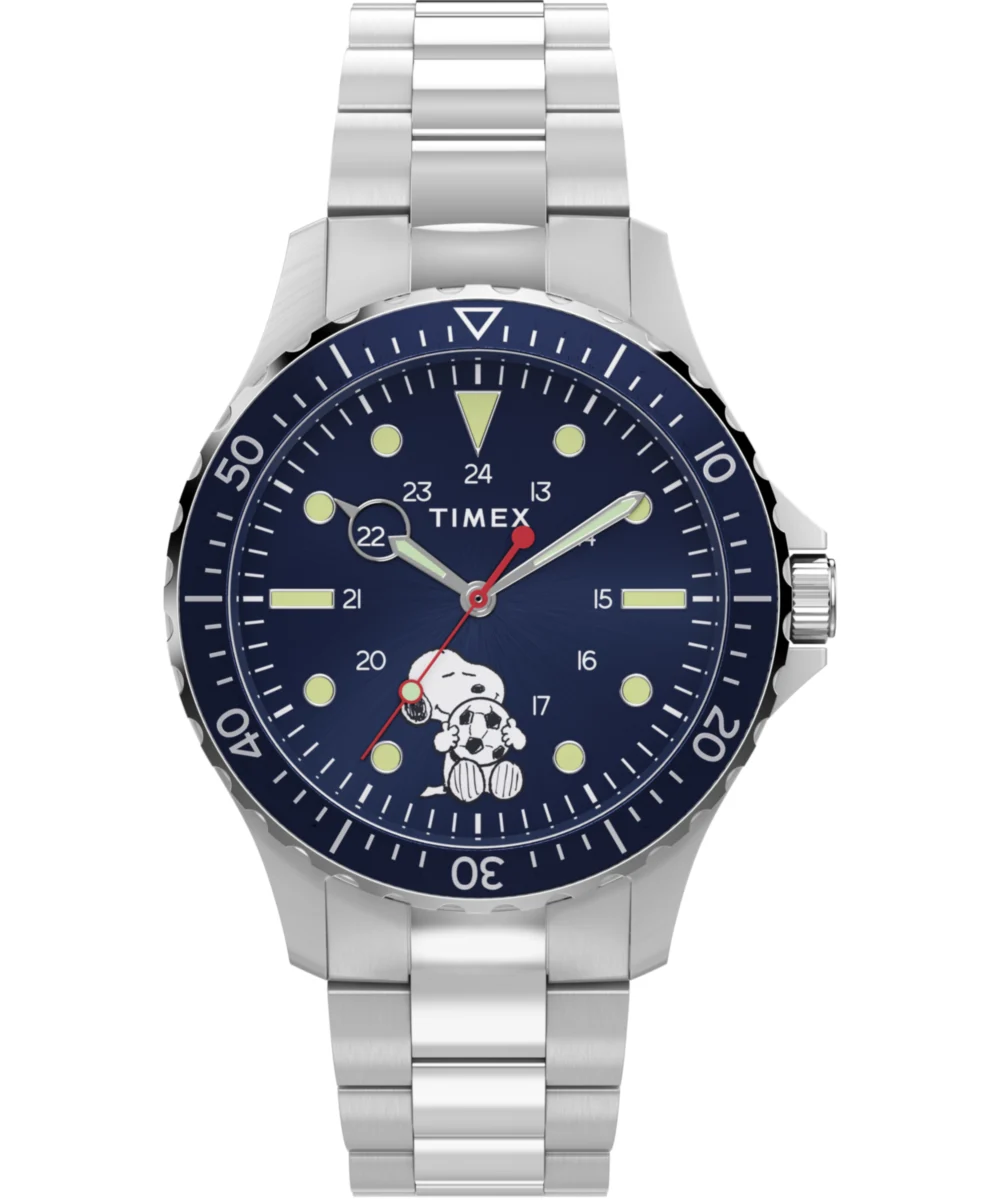 Timex Peanuts® x Navi Snoopy Soccer 41mm Stainless Steel Bracelet Watch TW2Y53900 41 mm kol saati