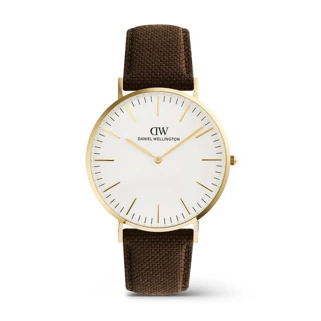 DANIEL WELLINGTON Classic Brown Canvas Gold DW00100942 kol saati