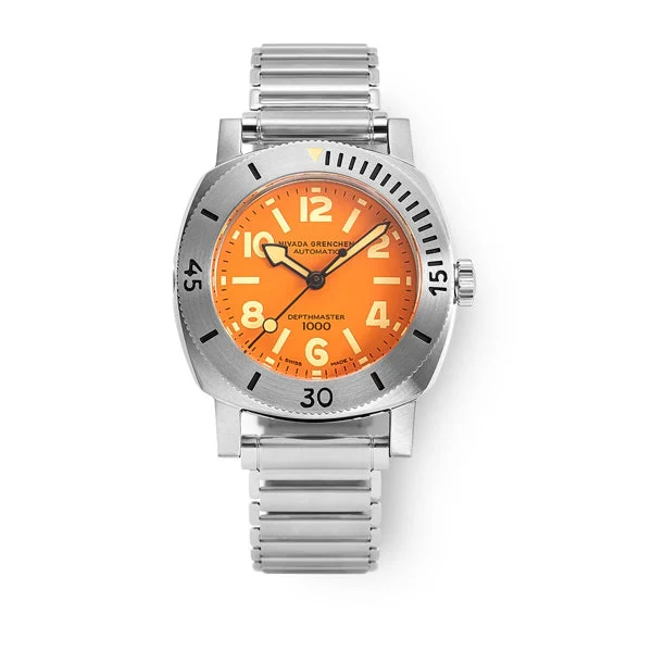 Nivada Grenchen Orange Depthmaster on Bracelet 14127A11 kol saati