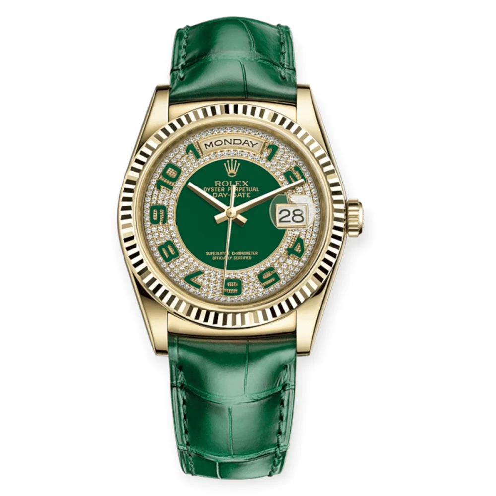 Rolex DayDate Yellow Gold 36mm Paved-Diamond Dial Pre-Owned Rolex DayDate Yellow Gold 36mm Paved-Diamond Dial 36 mm kol saati