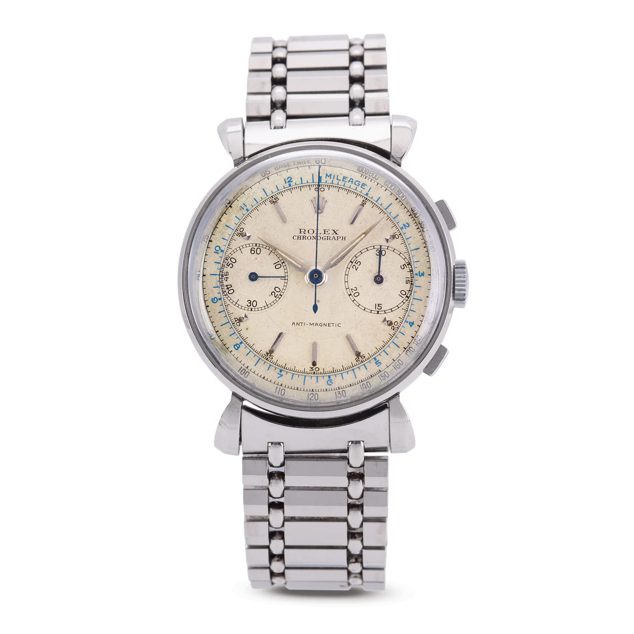 Rolex ROLEX REF. 4099 CHRONOGRAPH STEEL Fine and rare, manual-winding stainless steel anti-magnetic wristwatch with chronograph. kol saati