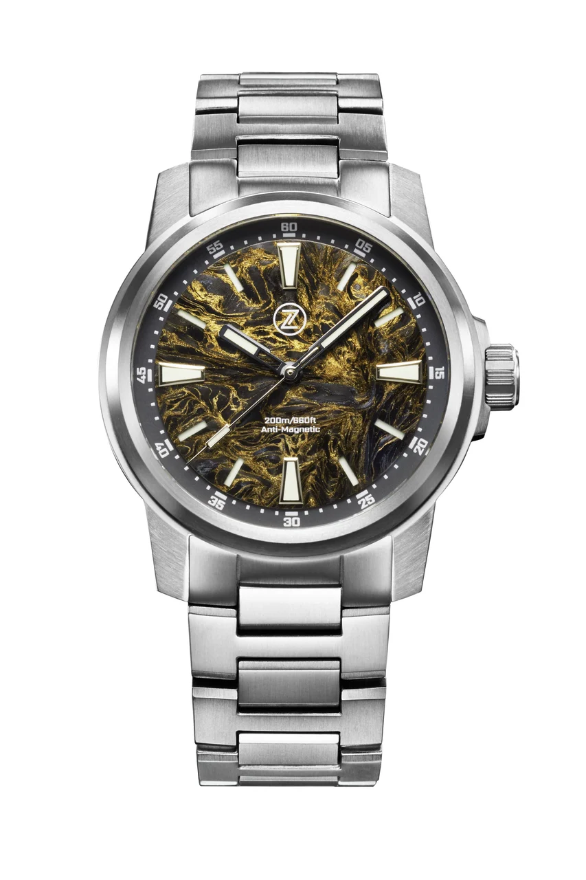 Zelos Aurora Field 42mm Ti 'Gold Carbon' 42 mm kol saati