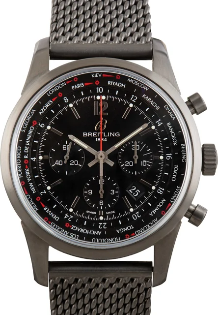Breitling Transocean Unitime Black Dial MB0510 kol saati