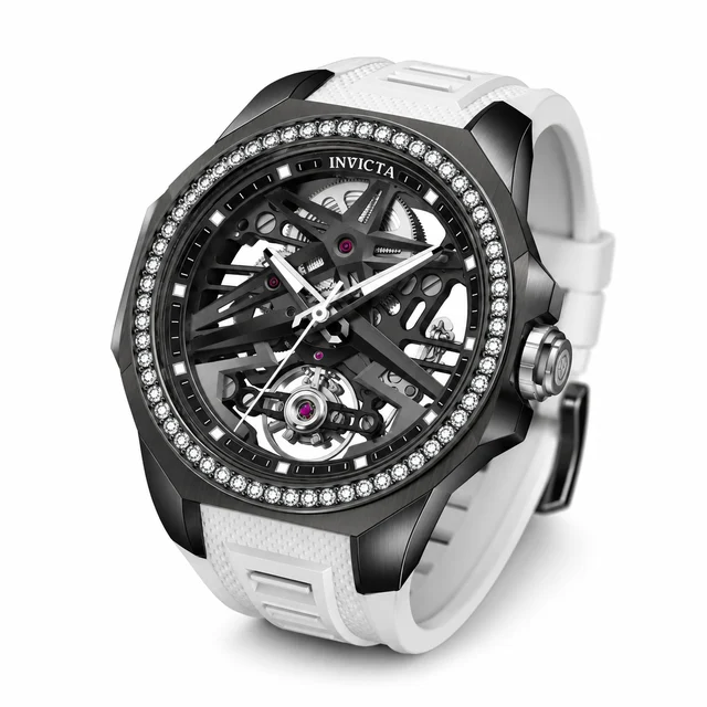Invicta Objet D Art Diamond Automatic Watch - 43mm, White with Interchangeable Strap (7012