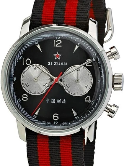 Seagull 1963 Scratch and Dent - Hand Wind Mechanical Chronograph with Black Dial #6488-2901B SND168 42 mm kol saati
