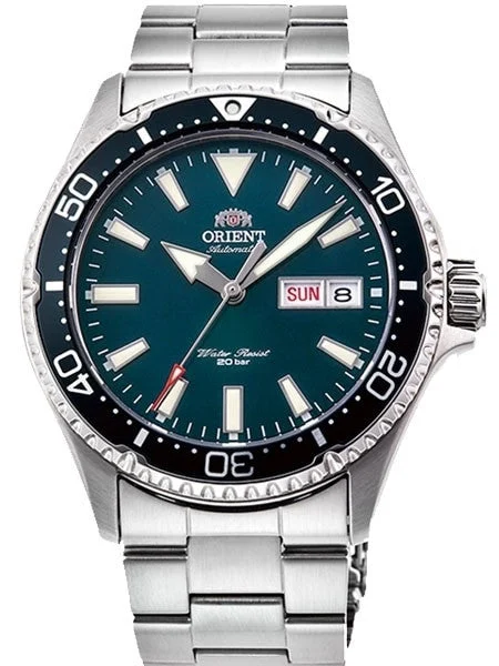 Orient Kamasu Green Dial Automatic Dive Watch with Sapphire Crystal #RA-AA0004E19A 46.8 mm kol saati