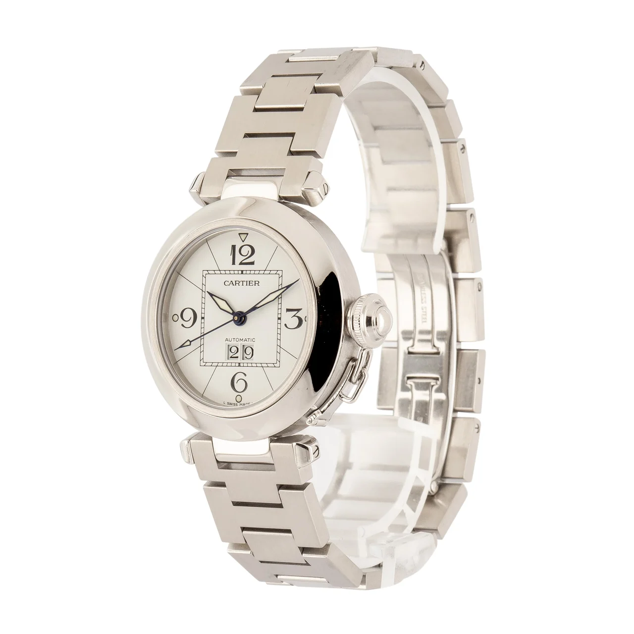 Cartier Pasha C ref W31055M7 White Dial kol saati