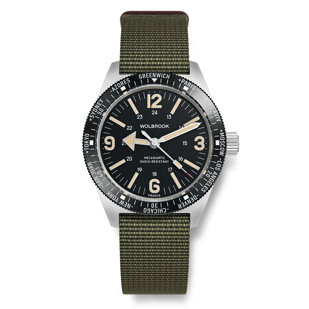 Wolbrook 22-SWM-203-NYL-GRN 48 mm kol saati