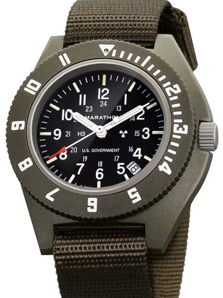 Marathon Swiss Made Quartz Military Navigator Pilot Watch with Tritium Illumination #WW194013SG kol saati