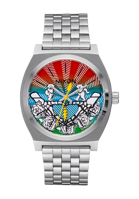 Nixon US Grateful Dead Time Teller - All Silver / Bears / Roses A1341-2013-00 kol saati