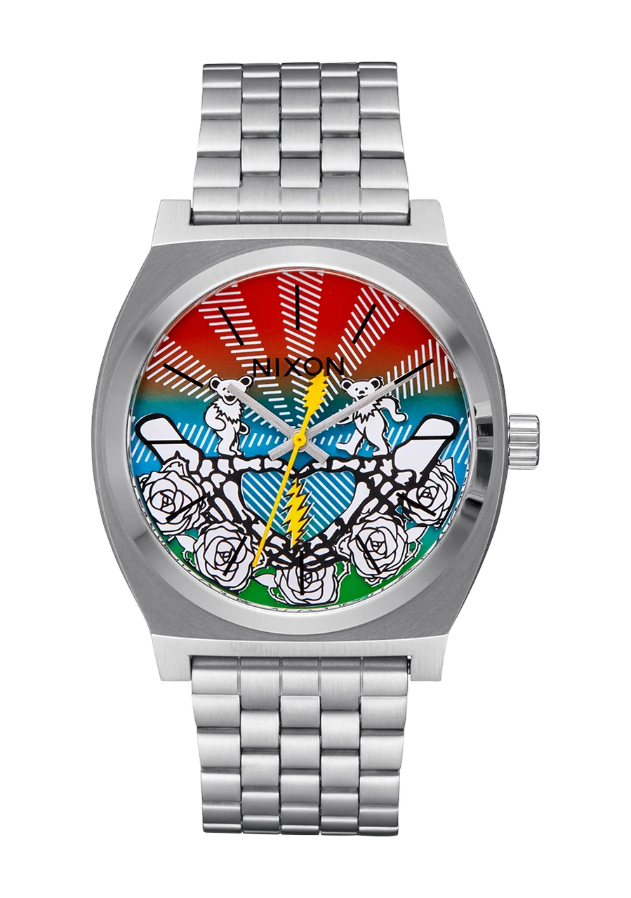 Nixon US Grateful Dead Time Teller - All Silver / Bears / Roses A1341-2013-00 kol saati