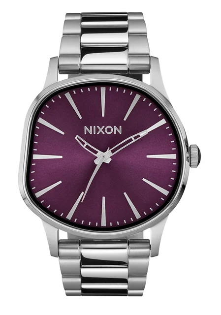 Nixon US Sentry Wobble - Silver / Purple Sunray A1461-5390-00 kol saati