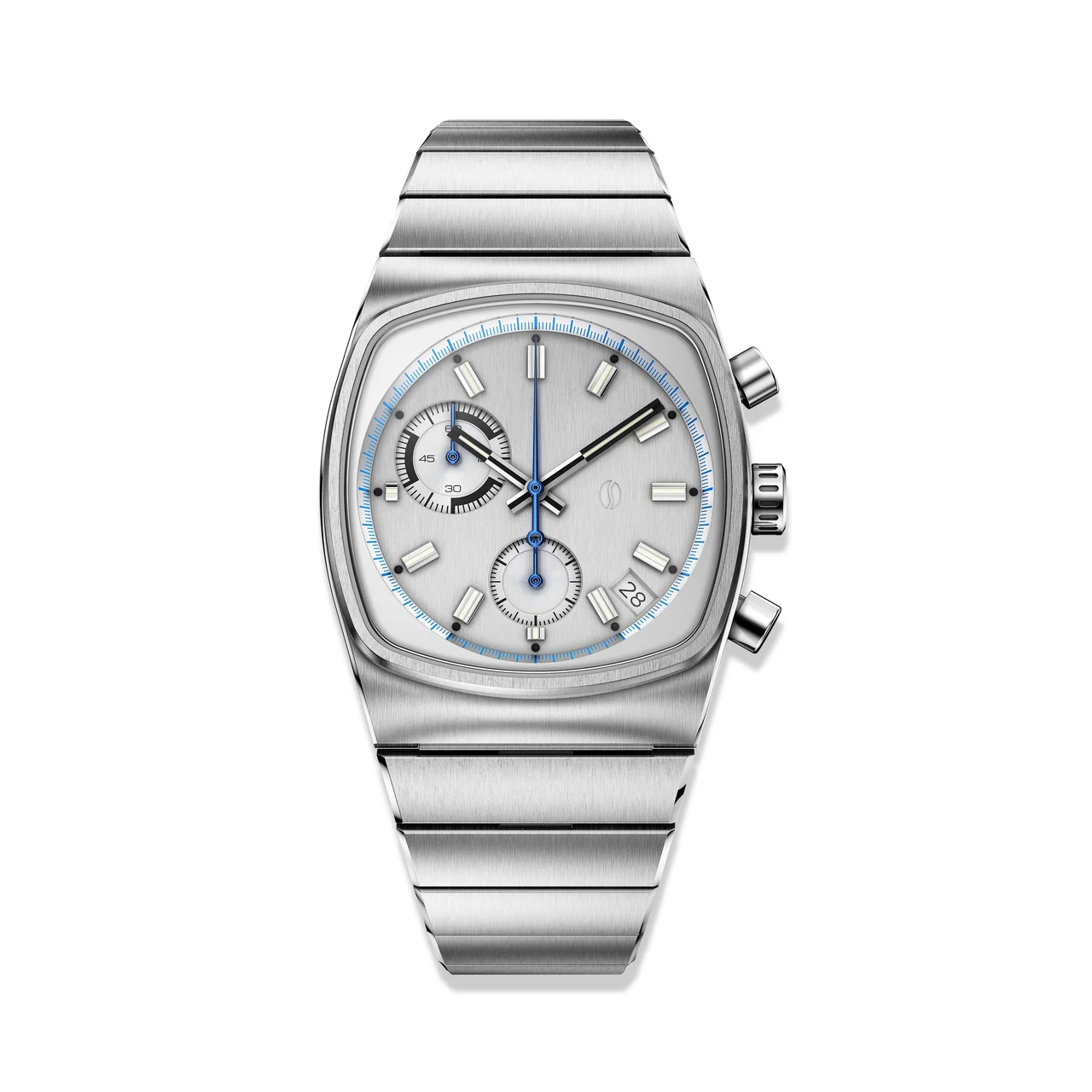 Brew Watches Metric - Steel Dial Chronograph Watch METRIC-SS 36 mm kol saati