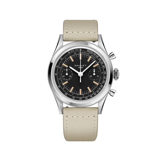 Gallet Classics G09 Tribute to Multichron 45 38mm - Black on Fabric Strap AG0910121B1W3 ko