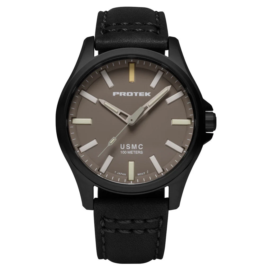 Protek Titanium Field Watch 3100 USMC Series with Tritium T100 Tubes and Sand Dial #PT3106 kol saati