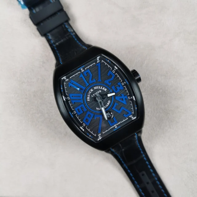 Franck Muller Vanguard titanium case with Blue Colour kol saati