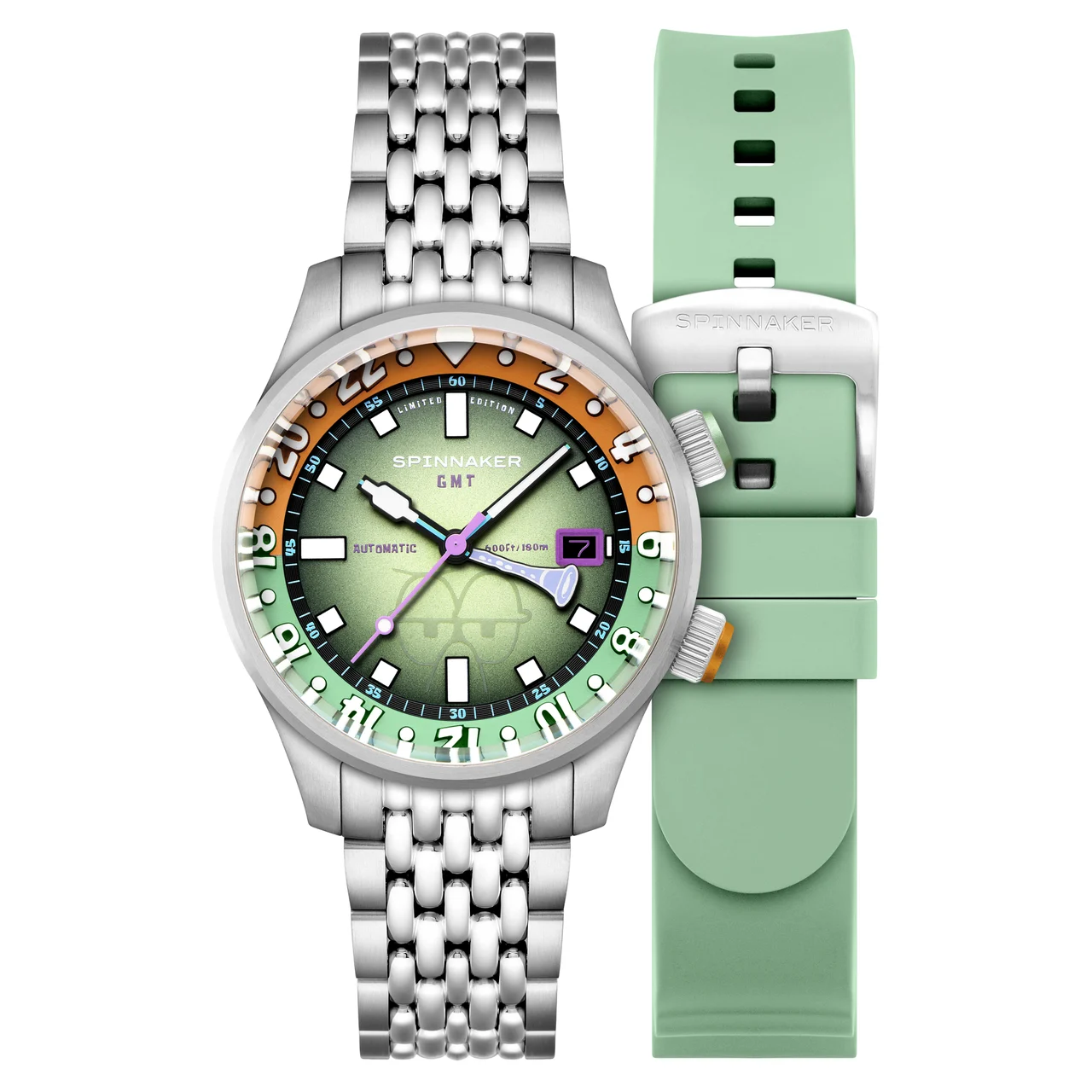 Bradner GMT Automatic Squidward Green SP-5162-33 kol saati