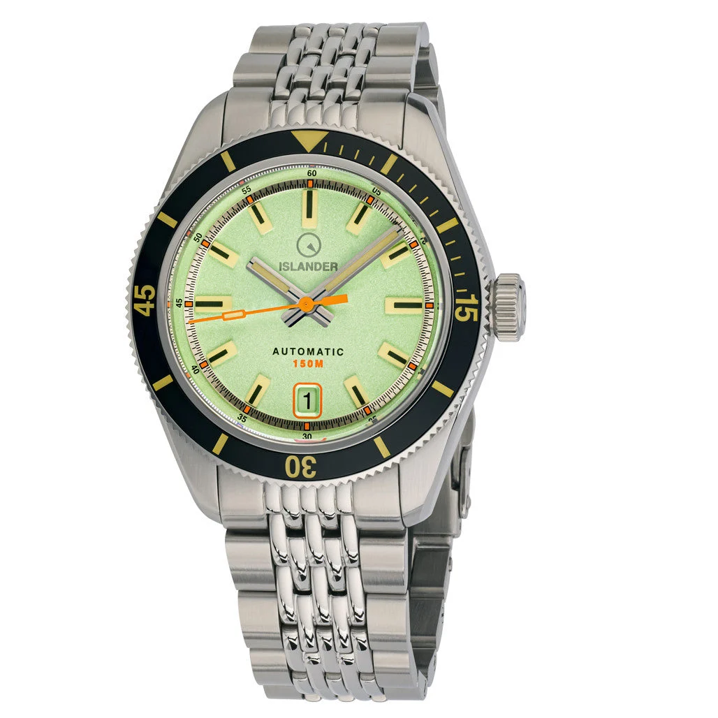 Islander Port Jefferson Skin Diver Automatic Watch with Caribbean Green Dial #ISL-177 48 mm kol saati