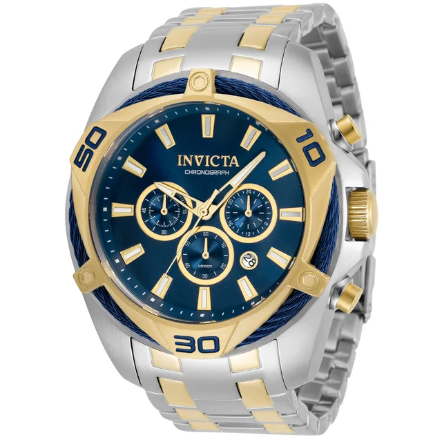 Invicta Bolt Tensora Watch - 50mm, Steel, Gold (34125) kol saati