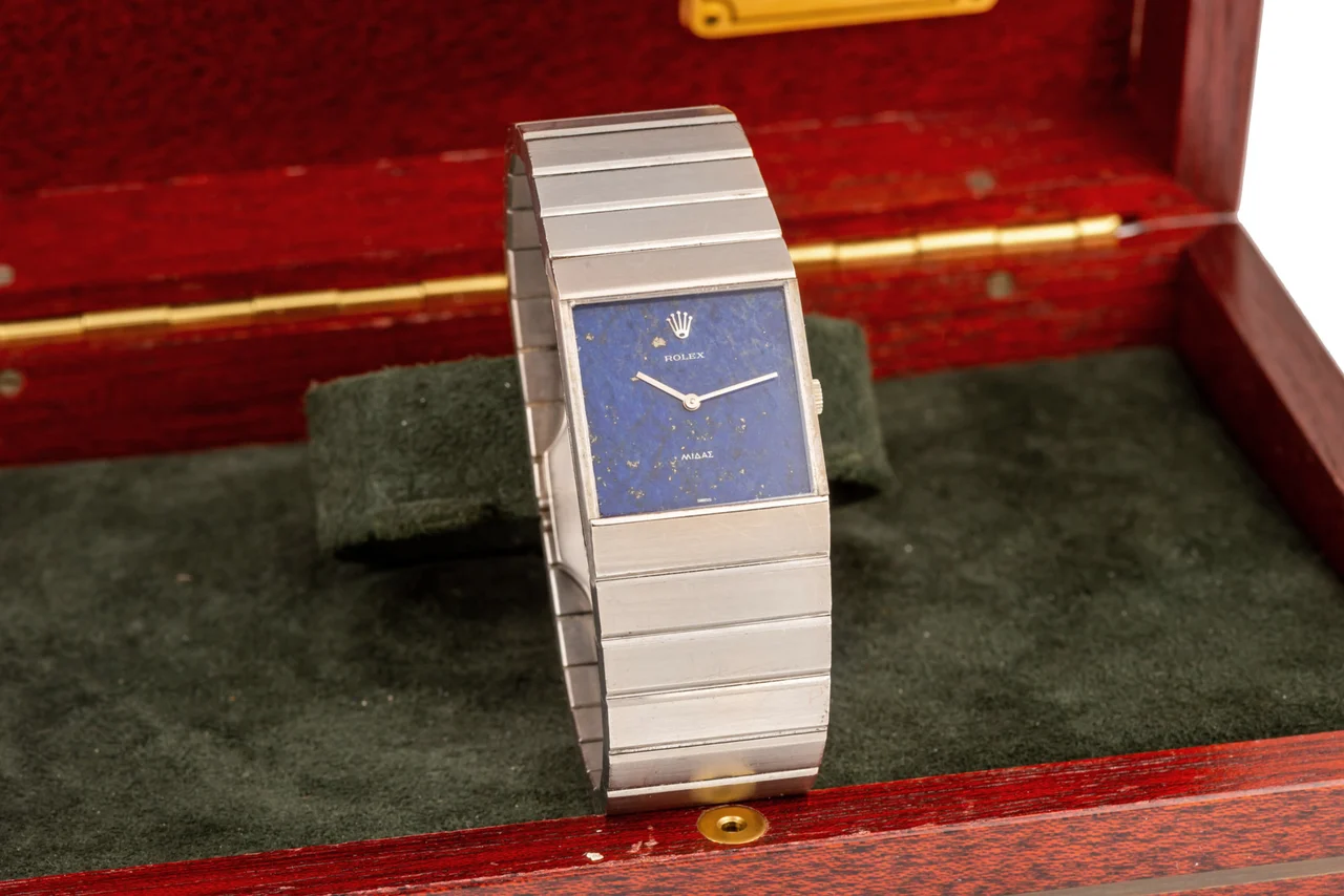 Rolex ROLEX, REF. 3584, KING MIDAS, LAPIS DIAL, WHITE GOLD kol saati
