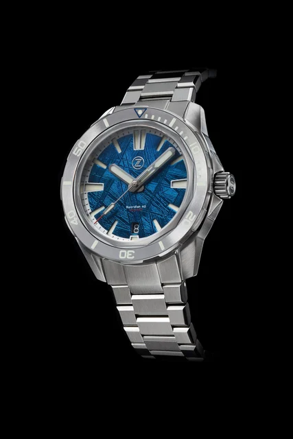 Zelos Swordfish 40mm SS Blue Meteorite kol saati