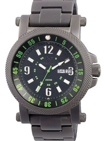 Reactor Fallout 2 Dive Watch with SuperLuminova Illumination and 45mm Matte Black Nitrided Case #56509 45 mm kol saati