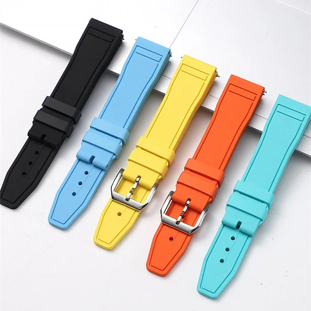 Watchdives Premium-Grade FKM Rubber Watchband FXY-氟胶带- 黑色20mm 39 (如遇缺货可下单) kol saati