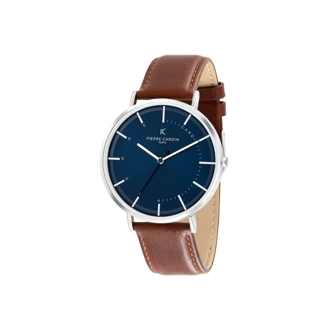 BONNE NOUVELLE MENS Bonne Nouvelle Blue Dial with Brown Leather Strap CBN.3045 kol saati